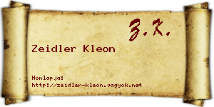 Zeidler Kleon névjegykártya